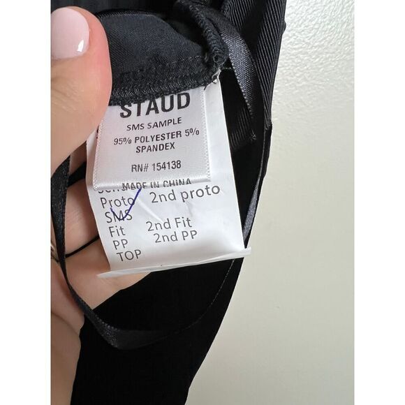 NWT STAUD Black Velvet Halter Jumpsuit Sz. 4 - Picture 7 of 9